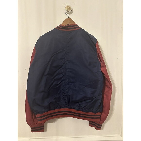 GAP Men’s Large Blue Burgundy Bomber Jacket Pockets Sleeve Pocket - Picture 7 of 8